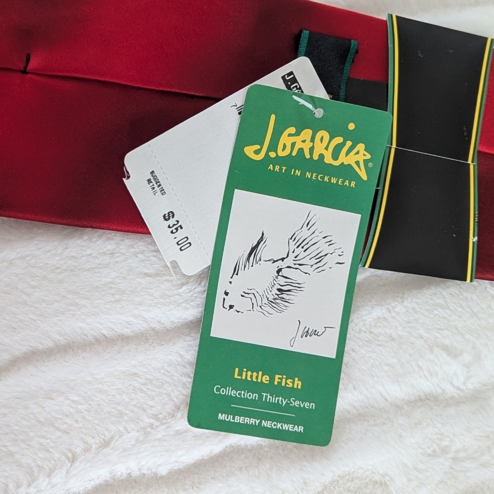 J. García Jerry Garcia Little Fish Collection Thirty Seven  Silk Tie NEW - Picture 3 of 5
